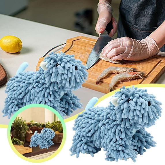 Cute Puppy Hand Towel for Bathroom and Kitchen Use Absorbent Decorative Towel for Dog Lovers