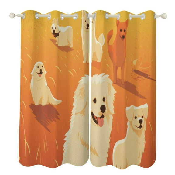 Cute Puppy Modern Window for Living Room Curtains for Child Bedroom Kitchen Decor Blinds Drapes