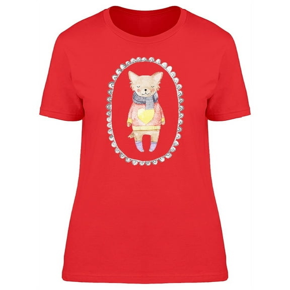 Cute Puppy Oval Frame T-Shirt Women -Image by Shutterstock, Female XX-Large