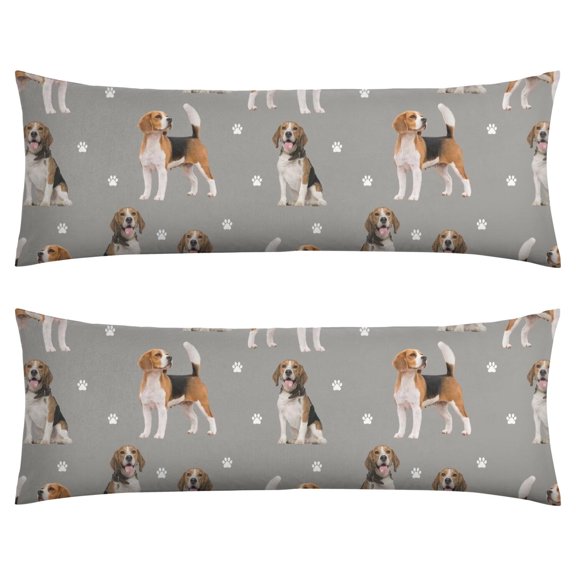 Cute Puppy Pattern Body Pillow Cover 20x54 - Skin-Friendly Fabric - Dog Paw Print Design