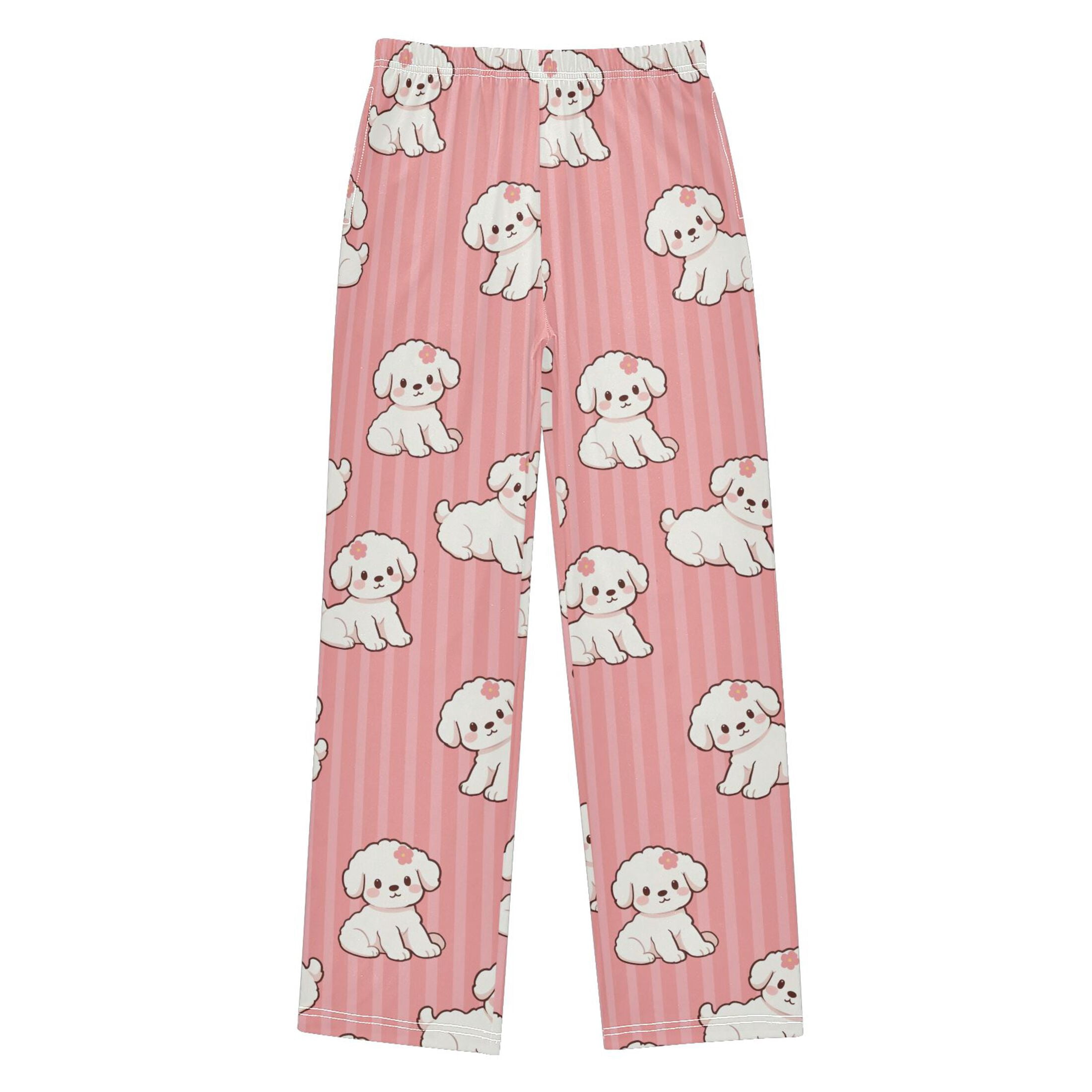Cute Puppy Pattern Pajama Pants Soft Lightweight Lounge Pants Bottoms ...