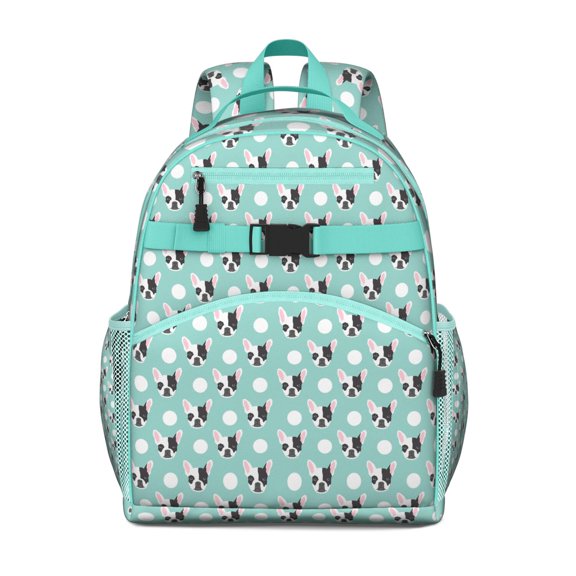 Cute Puppy Pattern School Bag Cartoon Dog Illustration with Abstract Artistic Elements for Toddlers
