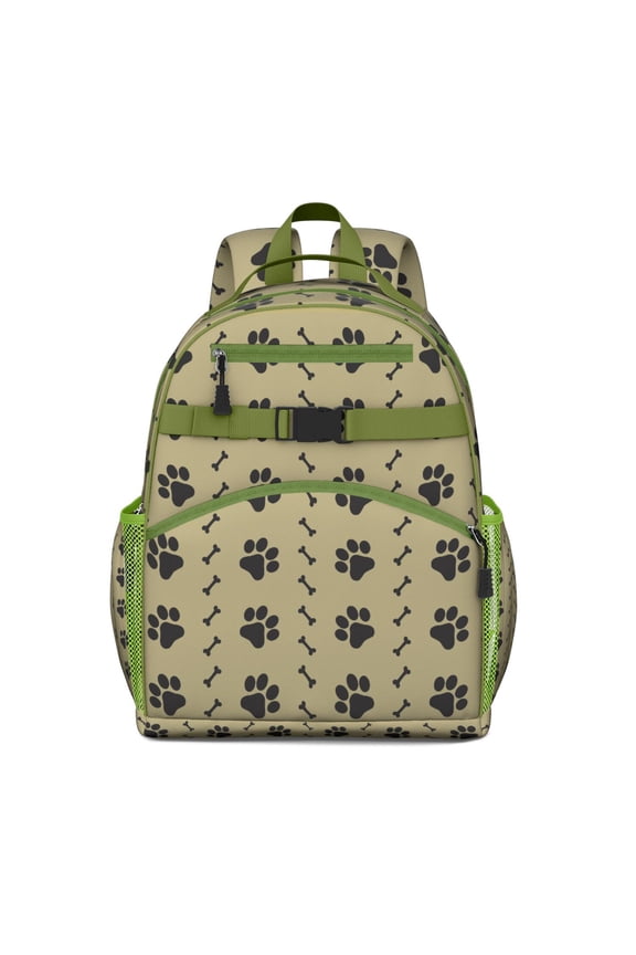 Cute Puppy Pattern School Bag Cartoon Dog Illustration with Abstract Artistic Elements for Toddlers