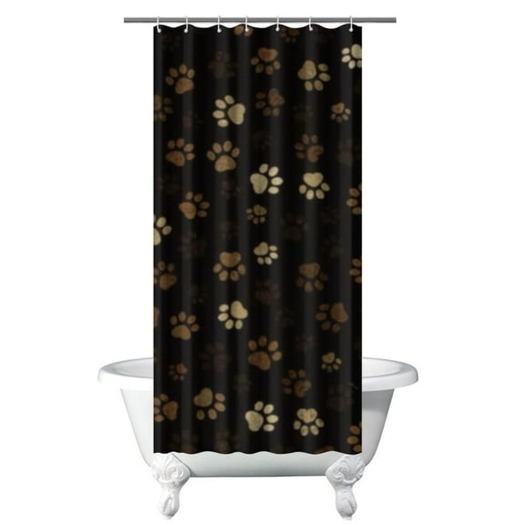 Cute Puppy Pattern Shower Curtain Waterproof Machine Washable Bathroom Drape 36x72 Inches