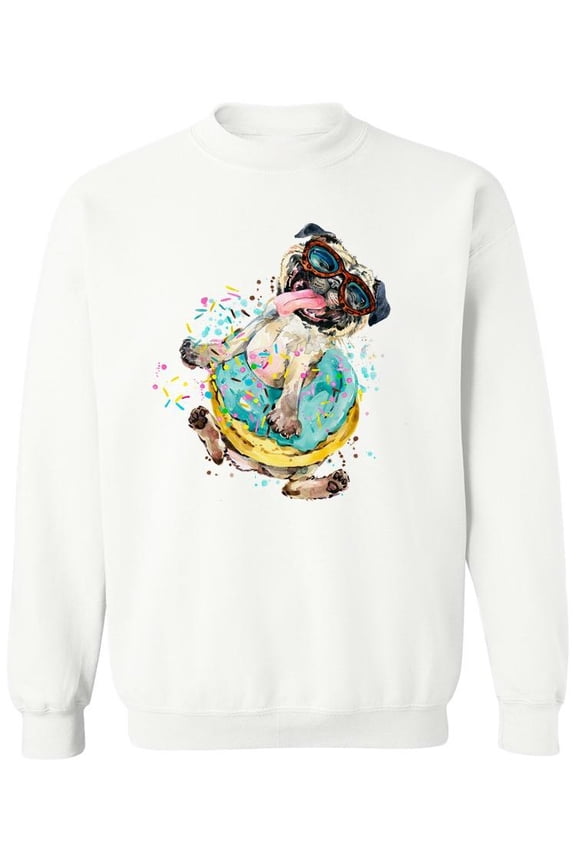Cute Puppy Pug Hand-drawn. Sweatshirt Men -Image by Shutterstock, Male Large