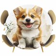 thumbnail image 1 of Cute Puppy Round Tablecloth 36-44 Inch Round Fitted Table Cloth with Elastic Edge, Simple Funny Brown Dog Animal Portrait Waterproof Table Cover Protector for Outdoor Picnic Party Dining, 1 of 6