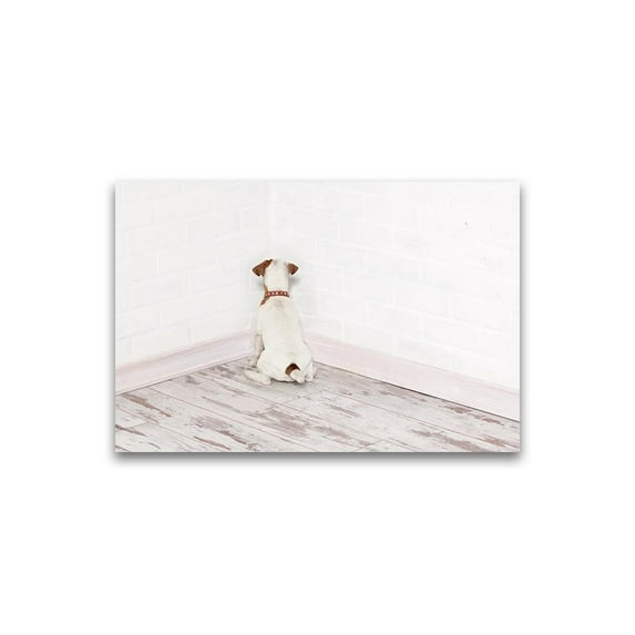 Cute Puppy Standing In Corner Poster -Image by Shutterstock