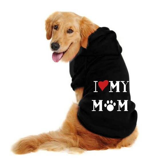 Cute Puppy Sweatshirt Winter Warm Hoodies Pet Pullover Small Cat Dog Outfit Dog Christmas Pet Apparel Clothes A1-Black Small