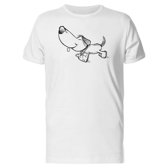 Cute Pupy Dog Sketch Cartoon Tee Men's -Image by Shutterstock