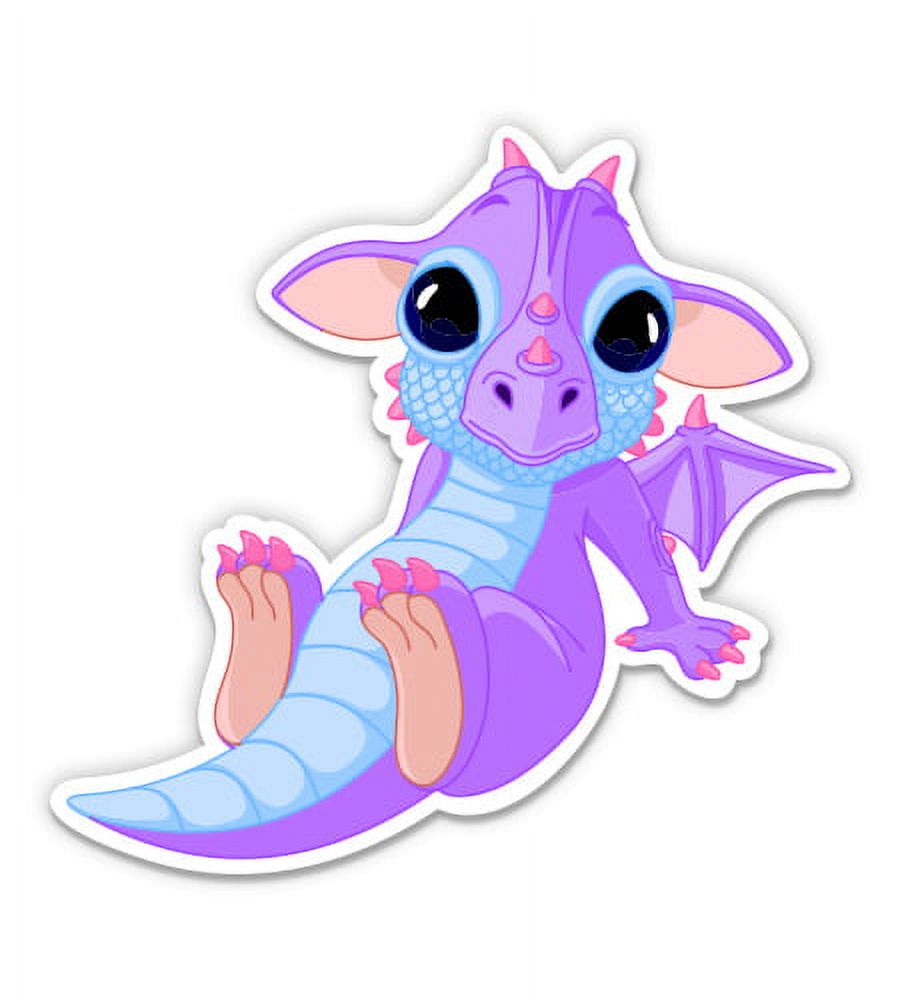 Cute Purple Dragon - 8 Vinyl Sticker - For Car Laptop I-Pad