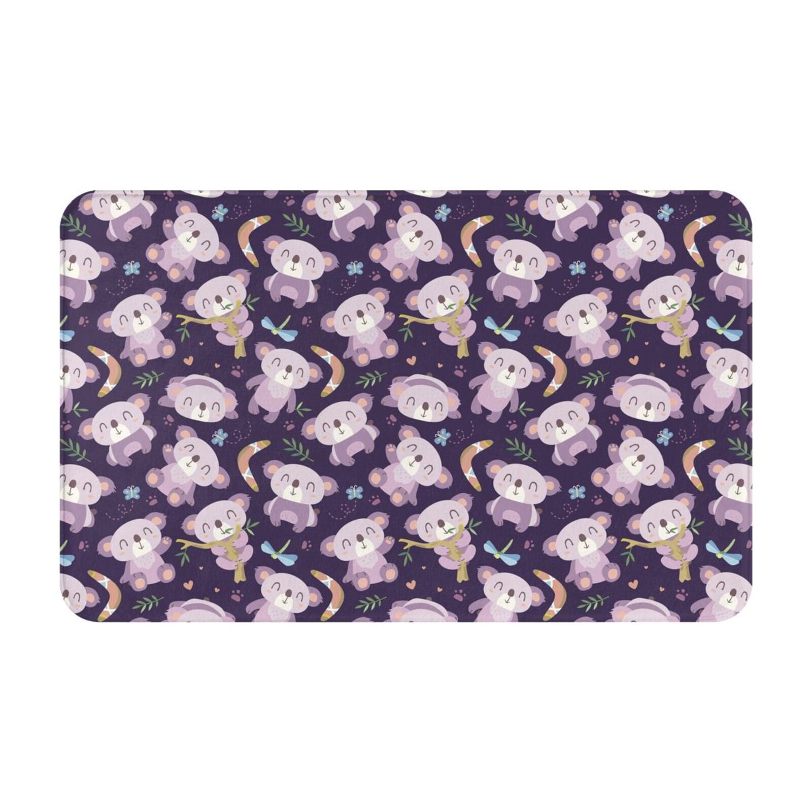 Cute Purple Koala Bathroom Rugs 30x20 Bath Mat Rugs, Autumn NonSlip