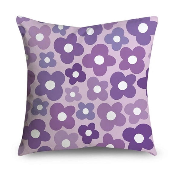 Cute Purple Pattern Pillowcase Modern Simple Pillow Home Decor Sofa Living Room Car Decoration