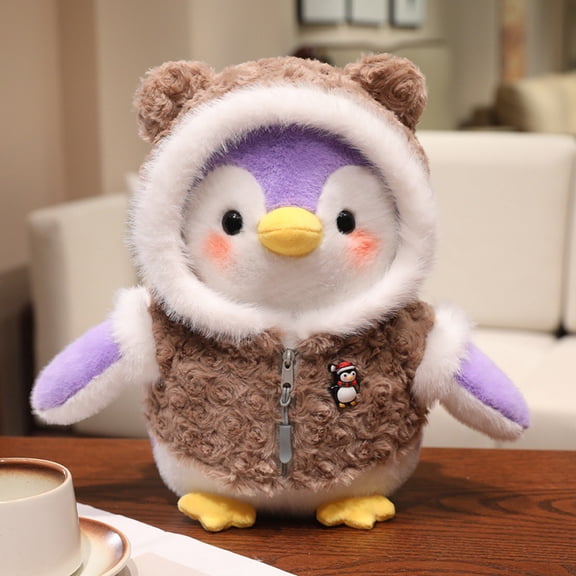 Cute Purple Penguin Plush Stuffed Animal Toy Doll - 9“ Penguin Stuffed Animals Soft Plush Cute Travel Doll for Lovers in Birthday, Christmas, Valentine Boys Girls F