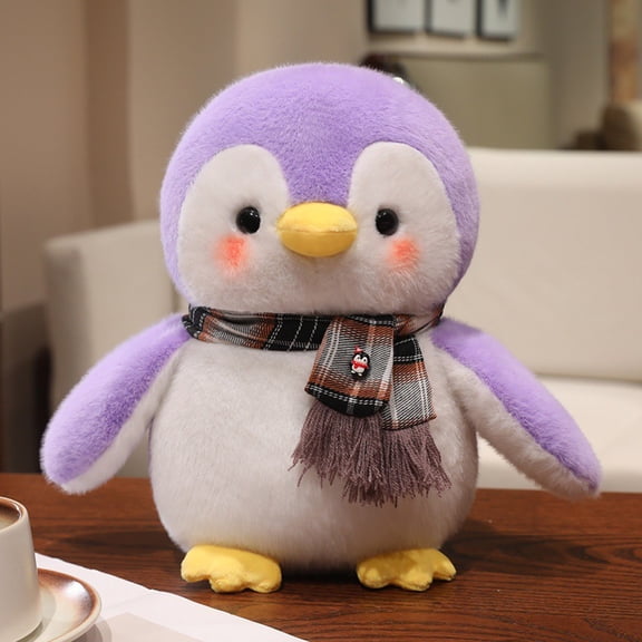 Cute Purple Penguin Plush Stuffed Animal Toy Doll - 9“ Penguin Stuffed Animals Soft Plush Cute Travel Doll for Lovers in Birthday, Christmas, Valentine Boys Girls E