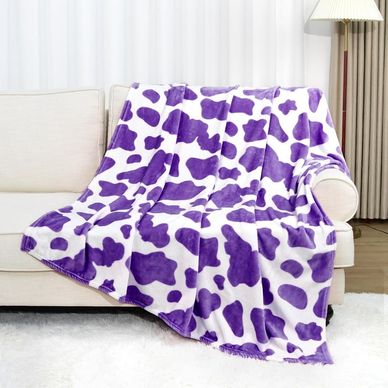 Cute Purple Twin Blanket for Bed Lavender Violet Lilac Fleece