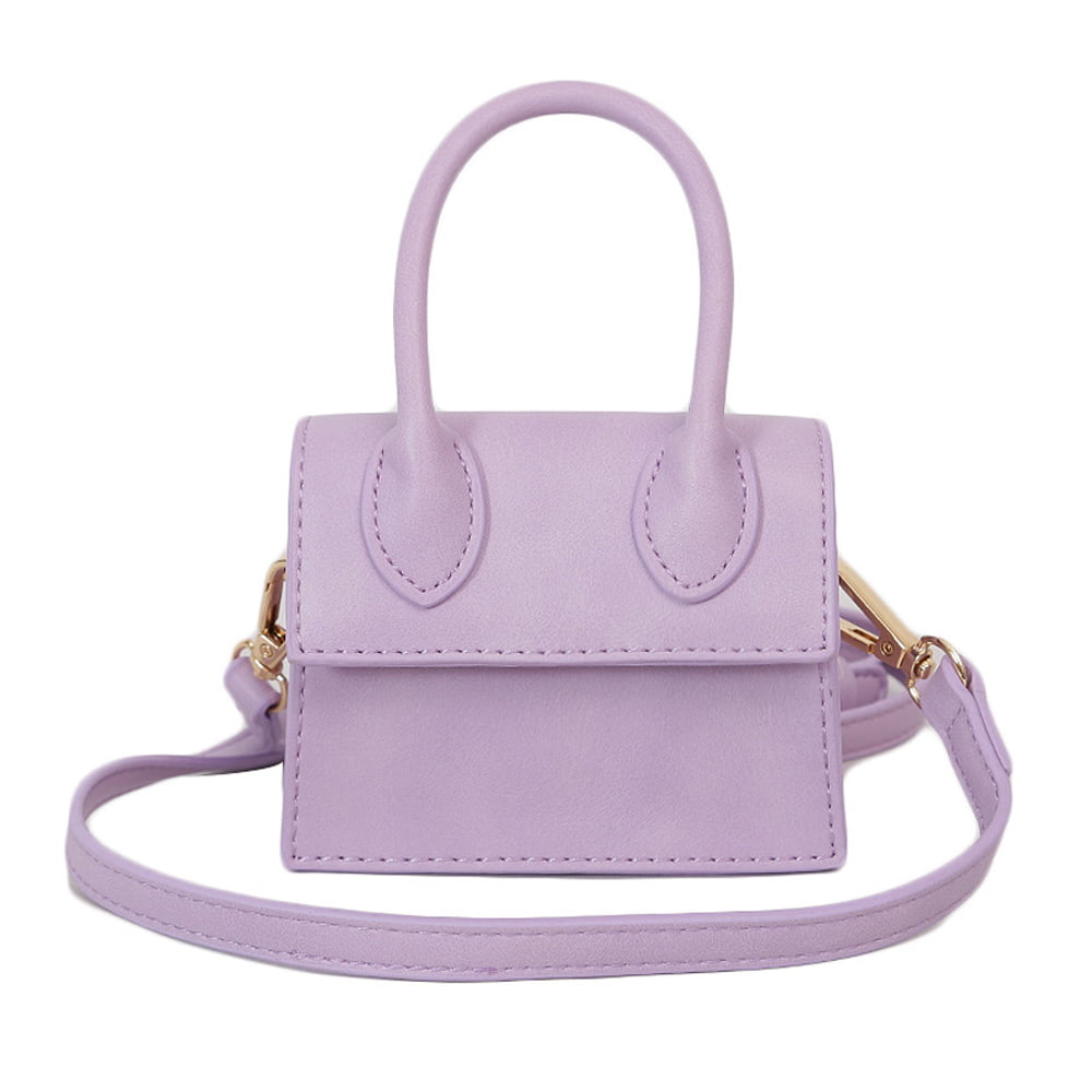 Lilac Mini Satchel Purse With Handle & Detachable Strap for 
