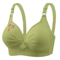 thumbnail image 1 of Cute Push Up Bralettes for Women Plus Size Full Coverage Wireless Bras Underwear Soft Ruched Support T-Shirt Bra, 40/90BC Green, 1 of 4