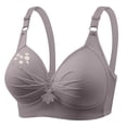 thumbnail image 1 of Cute Push Up Bralettes for Women Plus Size Full Coverage Wireless Bras Underwear Soft Ruched Support T-Shirt Bra, 44/100BC Gray, 1 of 4