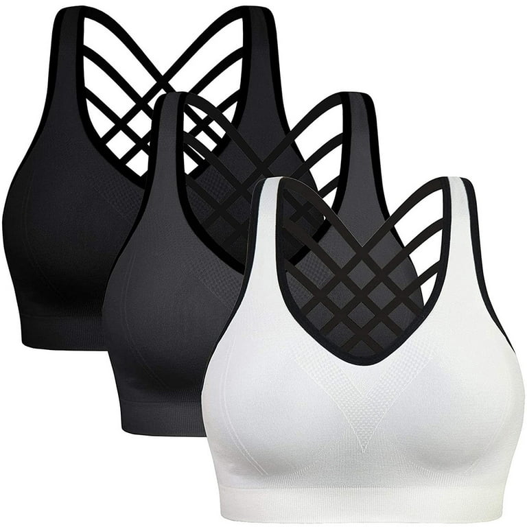 Cute Push Up Padded Strappy Sports Bras for Women Comfortable Bra