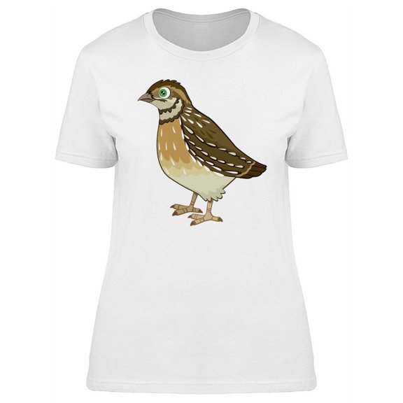 Cute Quail Bird Cartoon T-Shirt Women -Image by Shutterstock, Female Large