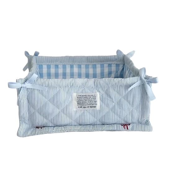 Cute Quilted Fabric Storage Basket - Multi-Purpose Desktop Organizer for Cosmetics, Sundries & Garden Tools, Decorative Home Storage Bin
