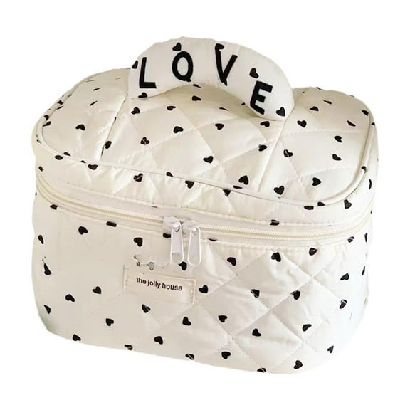 Cute Quilting Makeup Bag Women Cosmetic Organizer Portable Zipper Cloth Handbag Shape Girls Travel