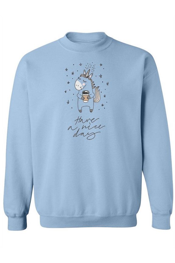 Cute Quote Unicorn And Coffee Sweatshirt Women -Image by Shutterstock, Female x-Large