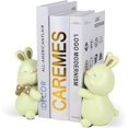 thumbnail image 1 of Cute Rabbit Bookends,Decorative Bookends,Cute Rabbit Bookends,Book Ends for Shelves,Book Ends for Kids Rooms, Kids Bookends can accommodate 1 to 4 Books(Green), 1 of 12