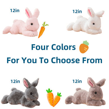 Cute Rabbit Bunny Stuffed Animal Plush Toy for Girlfriend Adult Kids Easer Birthday Christmas Gift