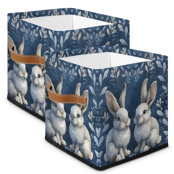 Cute Rabbit Collapsible Storage Basket,11 Inch Foldable Fabric ...