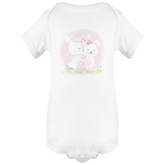 Cute Rabbit Couple Design Bodysuit Infant -Image by Shutterstock, Newborn