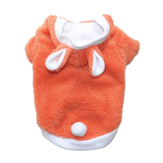 Cute Rabbit Dog Costume Pet Clothes,Thickened Double Layer Fleece Puppy Sweater With Bunny Ears & Tail For Small Dogs Cats Winter Wear