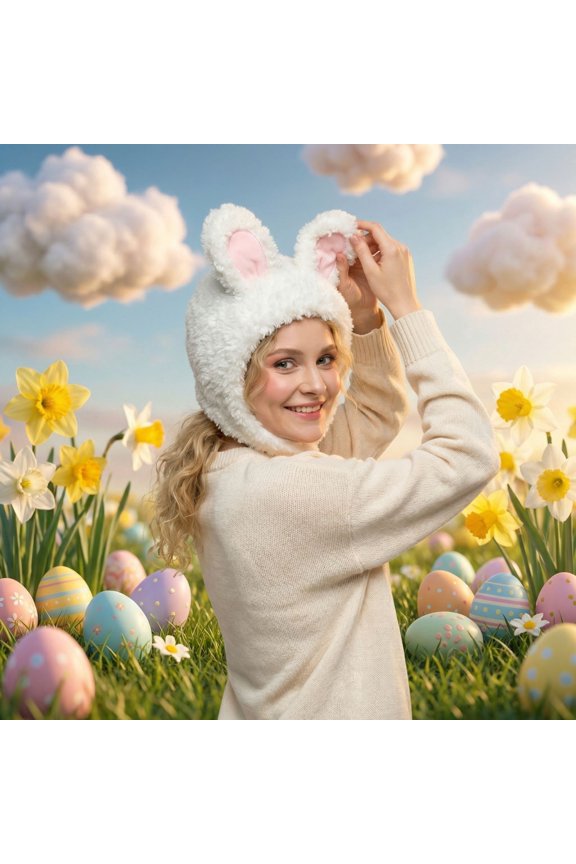 Cute Rabbit Ears Plush Hat, Pet Hair Remover Brush, Dog Comb, Hair Cleaner, Cross-border Hair Absorber, Novelty Animal Cap