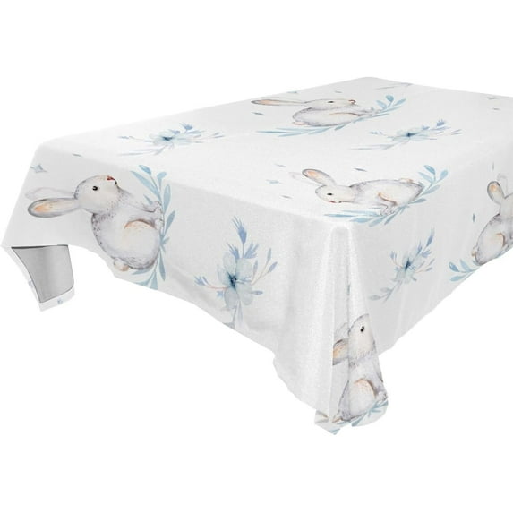 Cute Rabbit Easter Tablecloth Rectangle Colorful Table Cloth Large Square Table Cover for Dining Kitchen Party 60"x120" Decor Gift