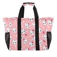thumbnail image 1 of Cute Rabbit Face and Strawberry Reusable Grocery Bags with Handle Side Pocket Waterproof Shopping Portable Tote, 1 of 8