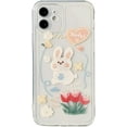 thumbnail image 1 of Cute Rabbit Flower Love Heart Clear Soft  for iPhone Case (Clear,iPhone 12 Pro Max), 1 of 6