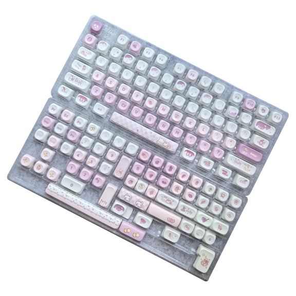 Cute Rabbit Gradients Keycap MOA Profile 136Keys Small Tilt Thermal Sublimation Mechanical Keyboards Customization