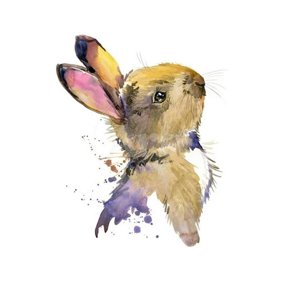 Cute Rabbit Hare Watercolor Illustration Forest Animal, Animals Unframed Art Print Wall Art by Faenkova Elena Sold by Art.Com