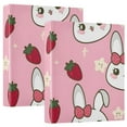 thumbnail image 1 of Cute Rabbit Head with Strawberry 3 Ring Hardcover Binders 1.5" Round Rings for Letter-Size Folder Paper Organizer Pockets for Office Student Recipe 1 Pack, 1 of 1