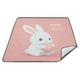 thumbnail image 1 of Cute Rabbit Holding Egg Easter Camping Mat Picnic Blanket Waterproof Sand-proof for Beach Lawn Park 78" x 78", 1 of 6