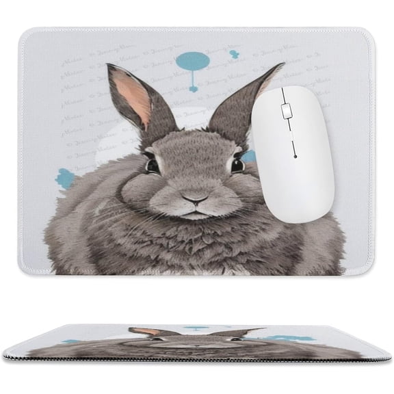 Cute Rabbit Mouse Pad, Square Non-Slip Rubber Personalized Computer Mouse Mat, Cute Desk Mouse Pad for Gaming Office Laptop Home, Gift for Kids 8x10 inch