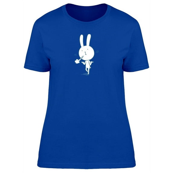 Cute Rabbit Ok Pose Cartoon T-Shirt Women -Image by Shutterstock, Female Large