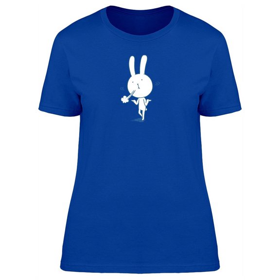 Cute Rabbit Ok Pose Cartoon T-Shirt Women -Image by Shutterstock, Female Medium
