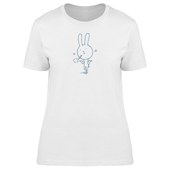 Cute Rabbit Ok Pose Cartoon T-Shirt Women -Image by Shutterstock, Female x-Large