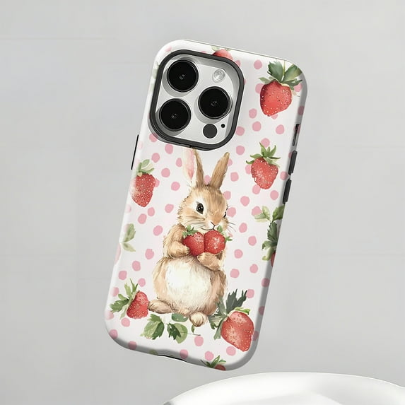 Cute Rabbit Painted Art Phone Case with iPhone 17 to 11 Pro Max ...