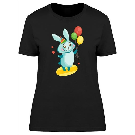 Cute Rabbit Party Cartoon T-Shirt Women -Image by Shutterstock, Female XX-Large