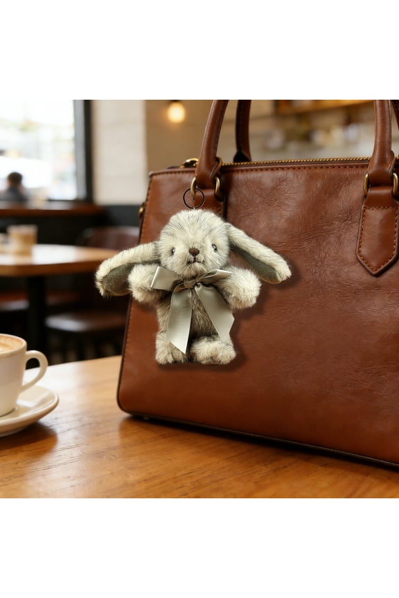 Cute Rabbit Plush Toy,Soft Short Plush Bag Pendant Keychain Ornament,Lightweight Portable Hanging Decor,Exquisite Embroidery Craft Doll,Skin-Friendly Comfort Touch,Daily Bag Backpack Ornament