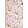 thumbnail image 1 of Cute Rabbit Princess Kitchen Tea Towels Set of 1 Absorbent Hand Dish Towels, Pink Stars Dishcloths Lint-Free 18x28 Inch Fast Drying for Cooking Baking Home Clean, 1 of 7
