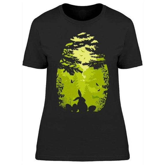 Cute Rabbit Protecting Her Eggs T-Shirt Women -Image by Shutterstock, Female Medium