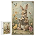thumbnail image 1 of Cute Rabbit Reading The Holy Bible 1000 Piece Jigsaw Puzzle for Adults,Rabbit Puzzle - Unique Shape Animal Wood Puzzle, Fun Challenging Wooden Jigsaw Puzzles Gifts, 1 of 8